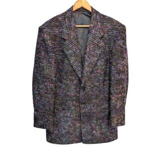 Vintage Made in Canada Purple and Gold Oversized Tweed Jacket